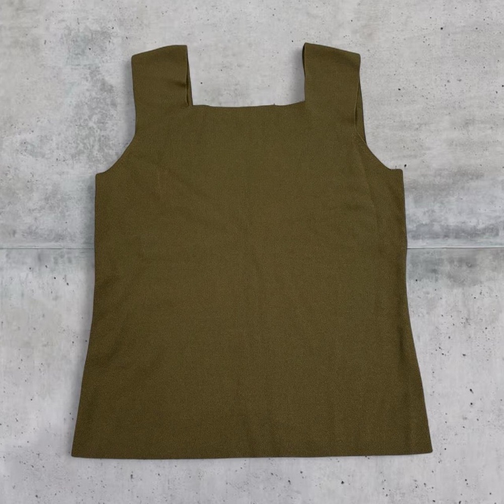 Kate Hill Square Neck Knit Tank Top